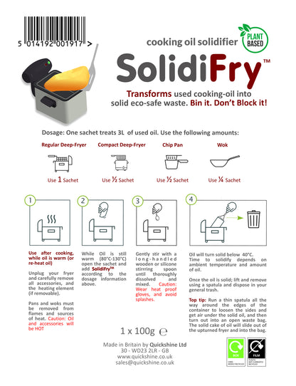 SolidiFry - Waste Cooking Oil Solidifier powder